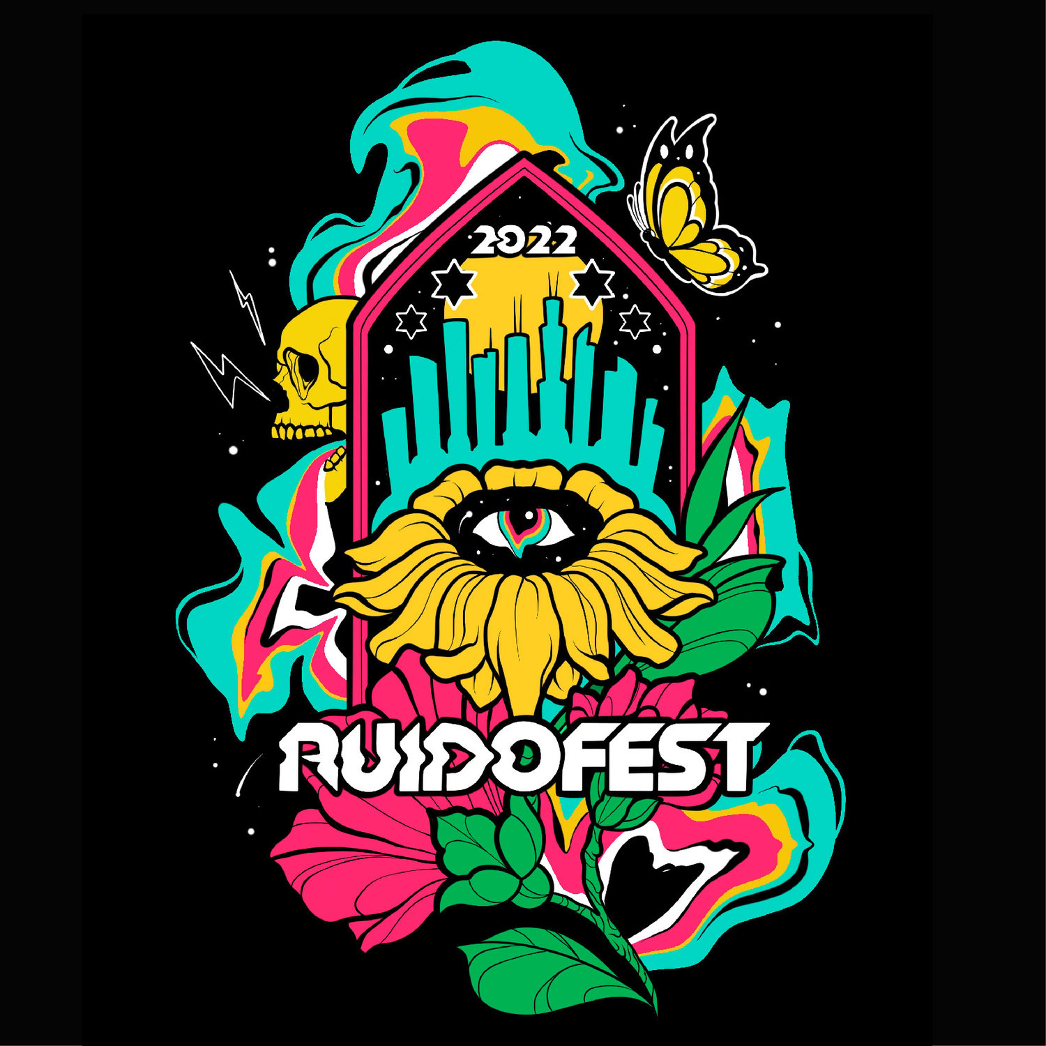 Image of Ruido Fest 2022 Eye Flower Hoodie