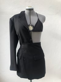 Image 2 of Asymmetric Reworked Blazer Dress