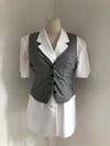 White Suit Dress with Dogtooth Waistcoat 