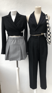Image 4 of Cross Over Suit Jacket and Dogtooth Skirt