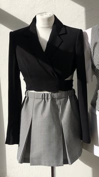 Image 1 of Cross Over Suit Jacket and Dogtooth Skirt