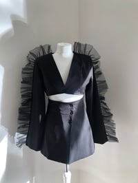 Image 1 of Frill Black Two Piece Suit 