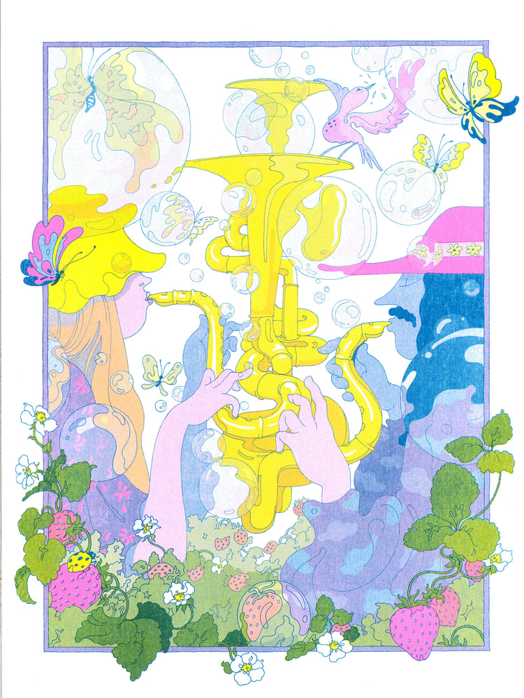 Image of Bubbles Riso Print