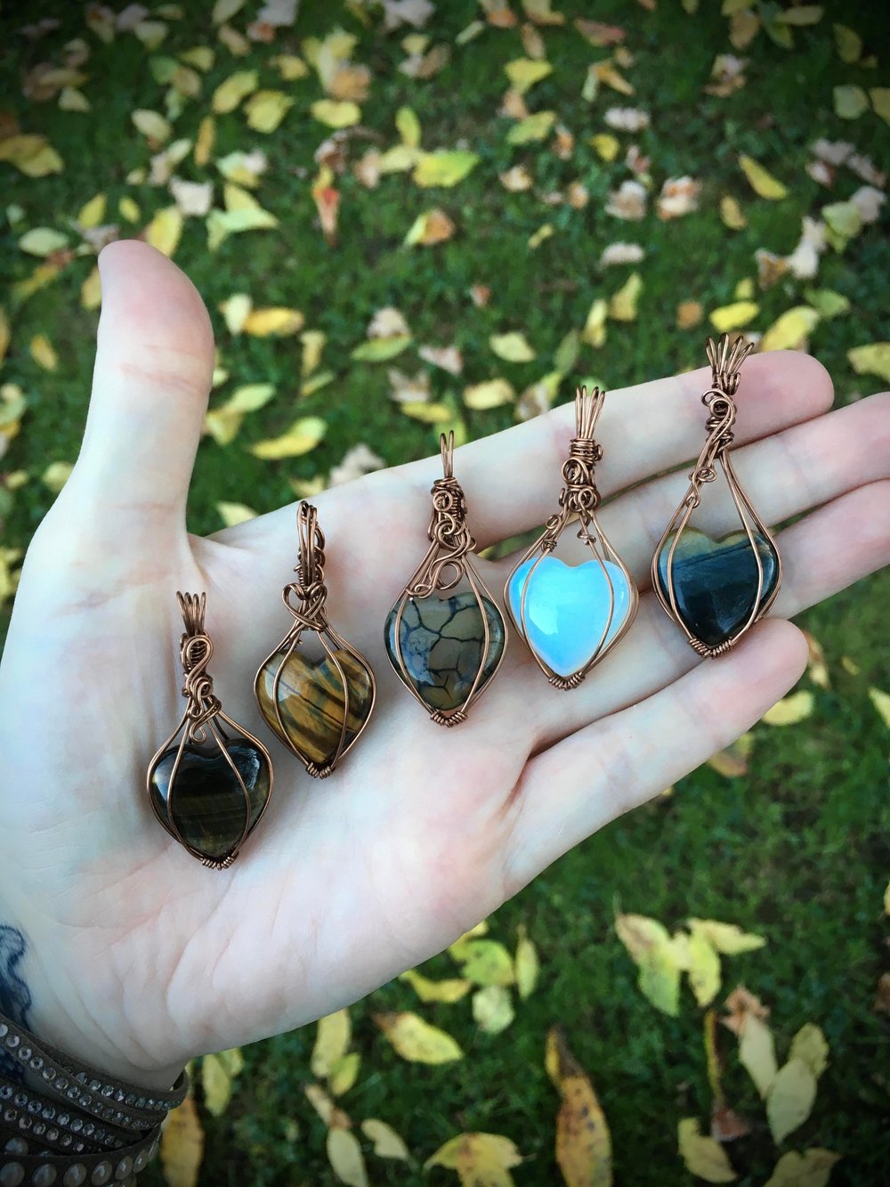 assorted mini heart necklaces
