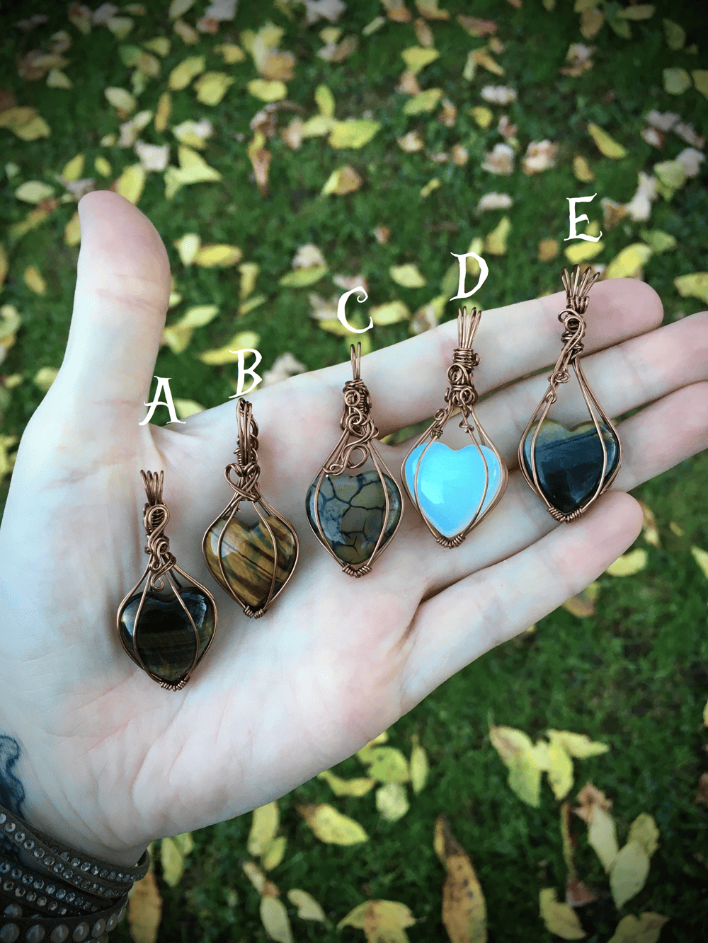 assorted mini heart necklaces