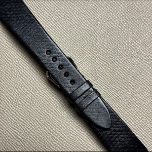 Image of Black Cuir De Russie Hand-rolled Watch Strap