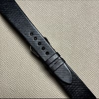 Image 4 of Black Cuir De Russie Hand-rolled Watch Strap