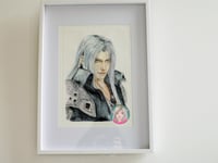 Image 1 of ORIGINAL PAINTING Sephiroth watercolour portrait FFVII