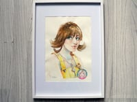 Image 1 of ORIGINAL PAINTING Selphie FFVIII watercolour portrait