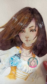 Image 2 of ORIGINAL PAINTING Princess Garnet FFIX watercolour portrait