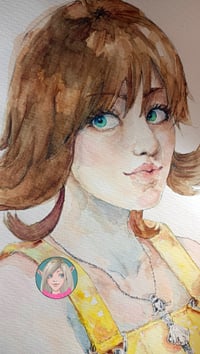 Image 2 of ORIGINAL PAINTING Selphie FFVIII watercolour portrait