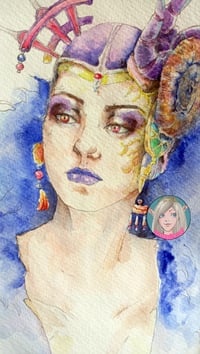 Image 2 of ORIGINAL PAINTING Edea FFVIII watercolour portrait