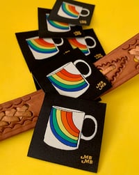 Image 3 of Rainbow Mug Patch-Woven Iron on Patch