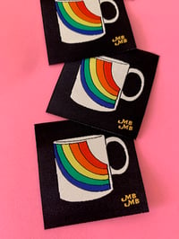 Image 1 of Rainbow Mug Patch-Woven Iron on Patch