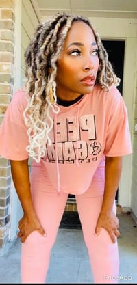 Image 3 of Peep Game womens crop top hoodie and pants set