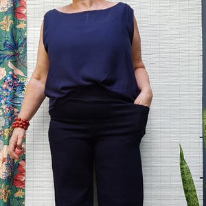 Image of Super stretch blue full length Linea pants