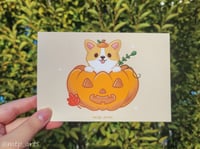 Image 3 of Pumpkin Corgi Sticker & Art Print