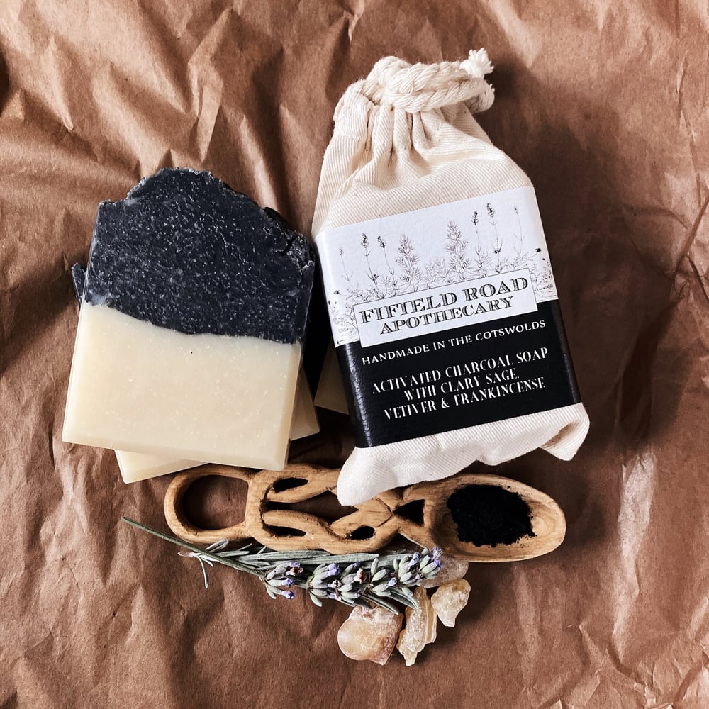 Image of Activated Charcoal Soap with Clary Sage, Vetiver & Frankincense