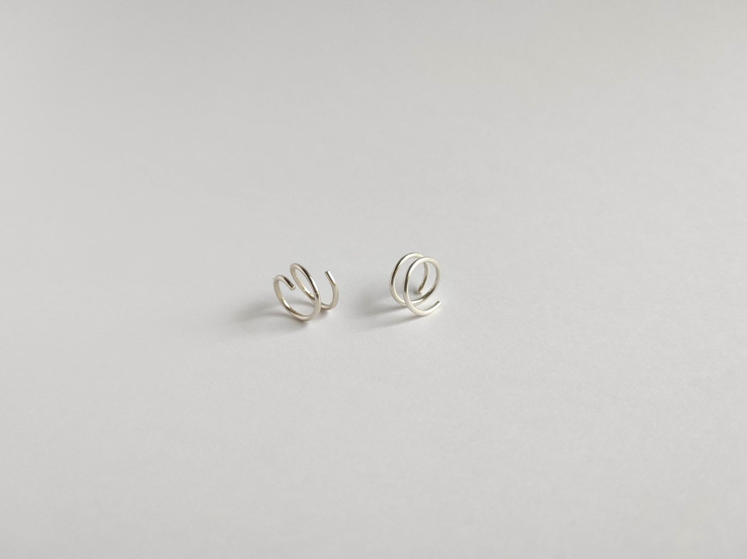 Image of Pair of Open Spiral Silver Earrings
