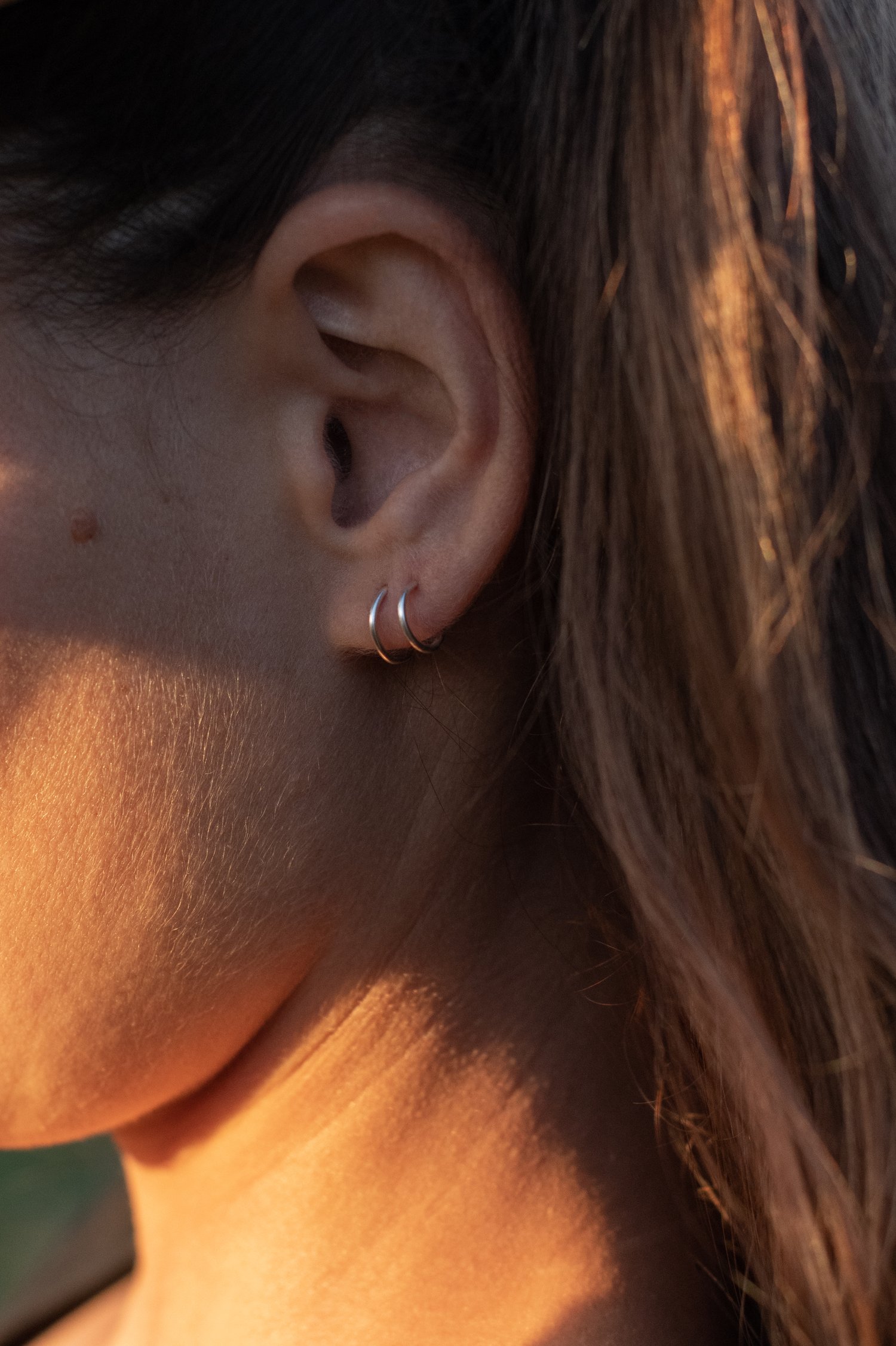 Image of Pair of Open Spiral Silver Earrings