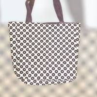 Image 4 of Mauve cordoroy tote bag with flower lining