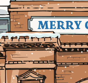 Image of Santa Claus at Ibrox Stadium - Christmas Card for Rangers Fans