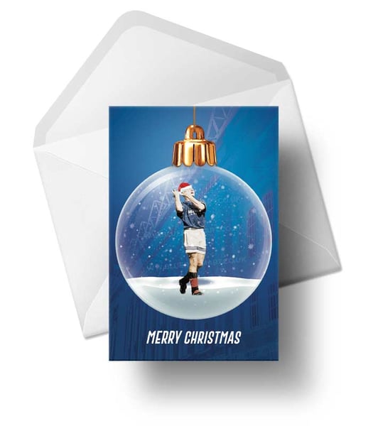 Image of Gazza Playing the Flute Christmas Bauble Christmas Card