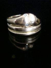 Image 1 of VICTORIAN 18CT OLD CUT DIAMOND  SNAKE RING 6.1G RING SIZE M 1/2