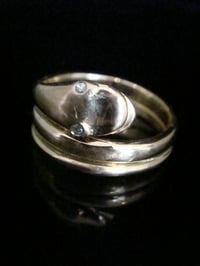 Image 2 of VICTORIAN 18CT OLD CUT DIAMOND  SNAKE RING 6.1G RING SIZE M 1/2