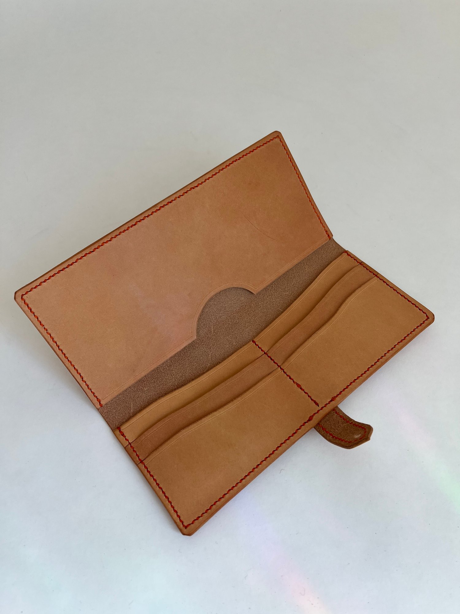 Image of Natural Italian Vachetta Long Wallet (Orange)