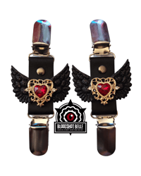 Image 2 of Winged heart garters small