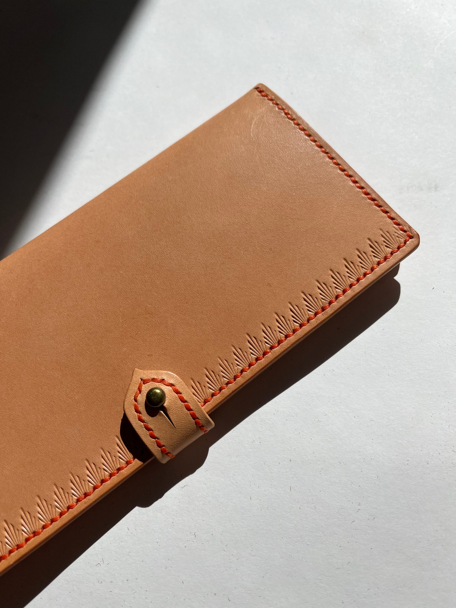Image of Natural Italian Vachetta Long Wallet (Orange)