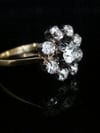 Victorian 18ct yellow gold large old mine cut diamond 0.90ct cluster ring