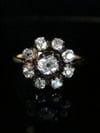 Victorian 18ct yellow gold large old mine cut diamond 0.90ct cluster ring