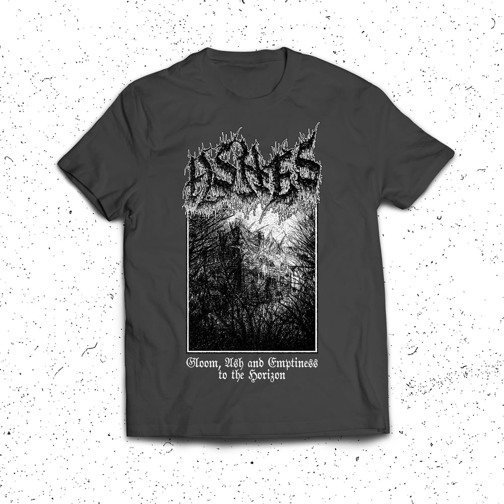 Image of ASHES - 'Gloom, Ash and Emptiness to the Horizon' men's t-shirt