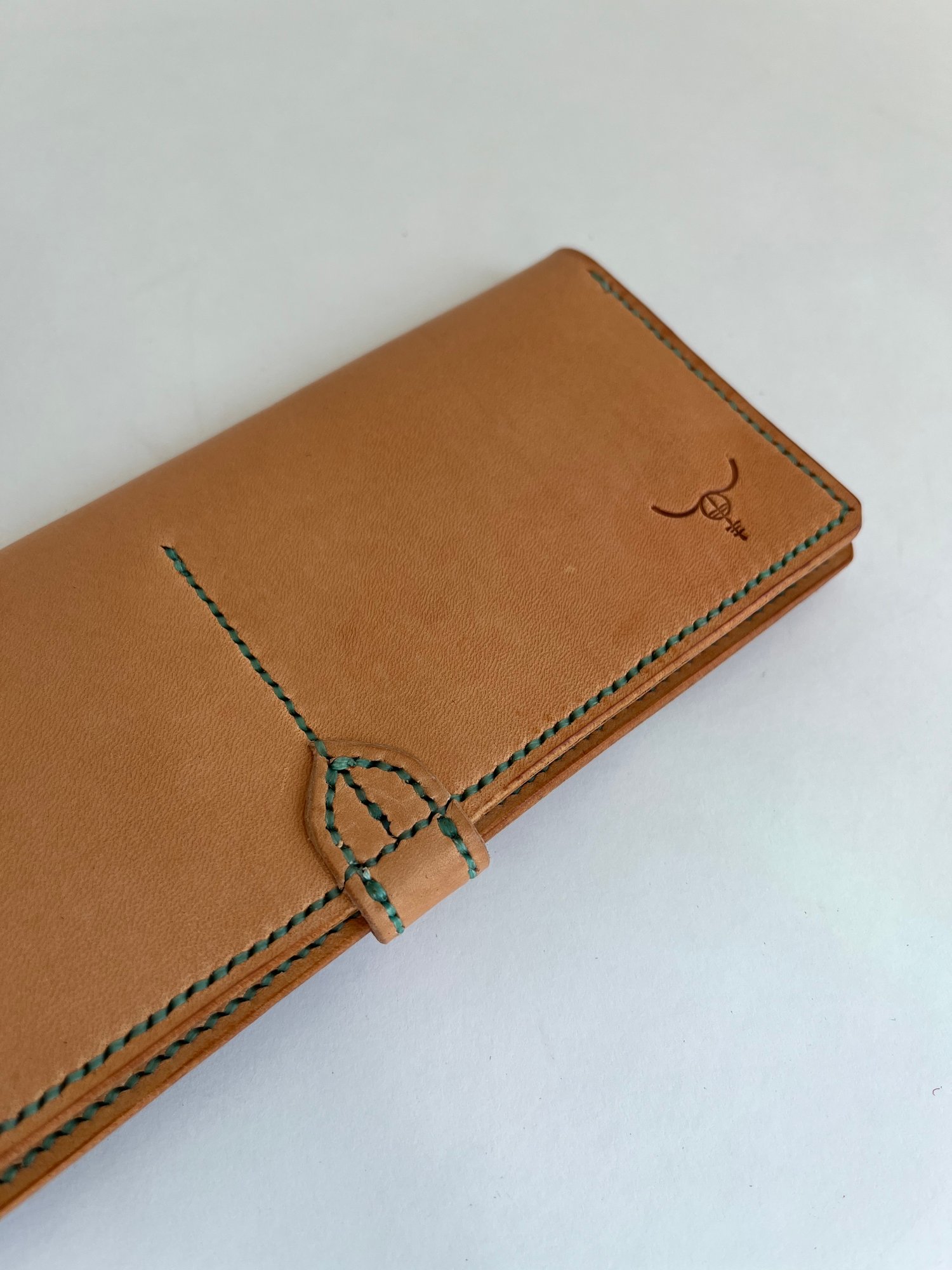 Image of Natural Italian Vachetta Long Wallet (Jade)