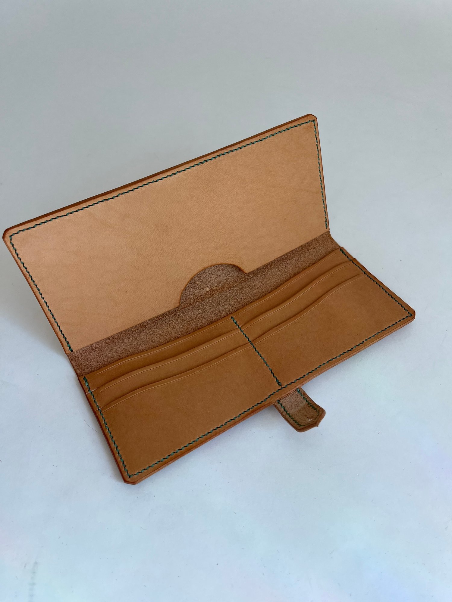 Image of Natural Italian Vachetta Long Wallet (Jade)