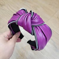 Image 1 of 2 FOR $30! Vintage Faux Leather Zipper Headband | Women's Hair Accessories