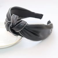 Image 3 of 2 FOR $30! Vintage Faux Leather Zipper Headband | Women's Hair Accessories
