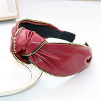 Image 5 of 2 FOR $30! Vintage Faux Leather Zipper Headband | Women's Hair Accessories