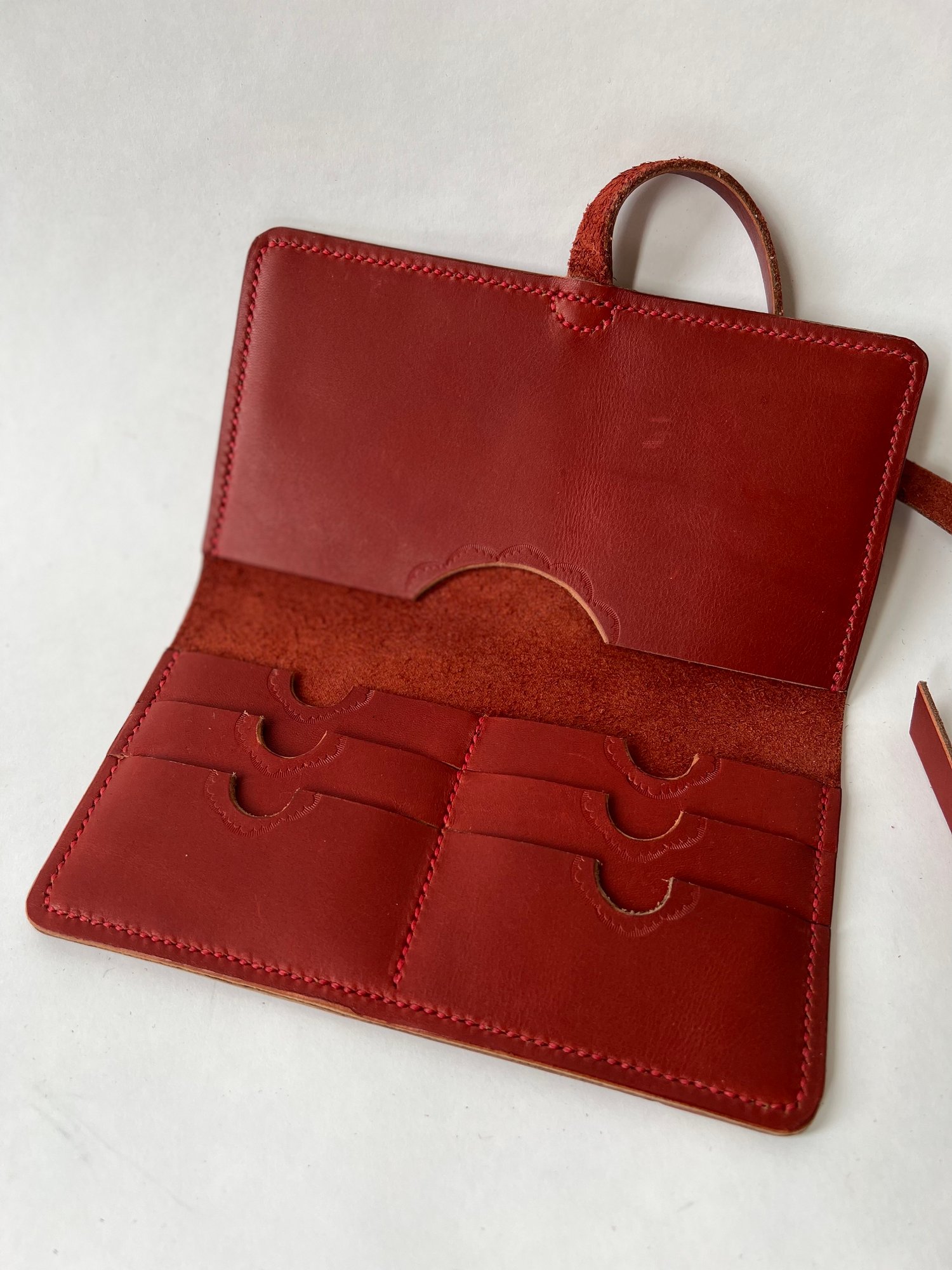 Image of Portage Red Stamped Wrap Clutch 