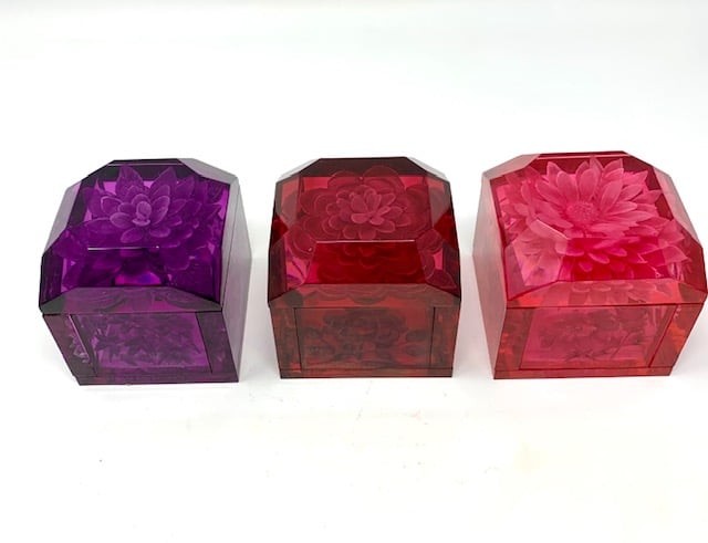 Image of Jumbo Mini Lucite Boxes (Royal Purple, Borscht, Hot Pink)