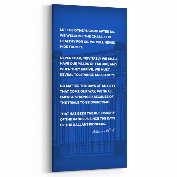 Image of 'We Welcome The Chase' quote from Bill Struth