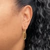 Gold large double oval link earrings 2