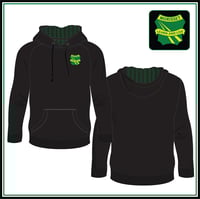 Black Cotton Fleece Pullover Hoodie - Unisex - $57.75