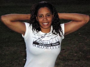 Image of INPRISON SHAPE Ladies/Juniors T-Shirt, WHITE sz Large, or BLUE sz MED