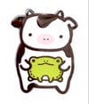 Cow with Frog Plushie Pin