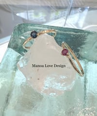 Image 1 of 14k solid gold Ruby and Blue sapphire ring