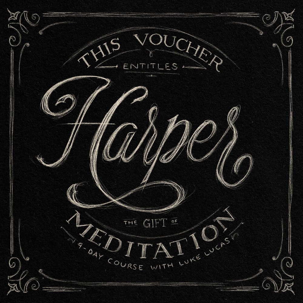 Image of Ltd Edition – Hand-Lettered Meditation 4 Day Course Gift Voucher