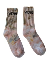 Image 2 of M/L Adult VANS Hand-Dyed Crew Socks in Mojave Ice Dye